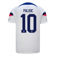 Camisa de Futebol Estados Unidos Christian Pulisic #10 Equipamento Principal Mundo 2022 Manga Curta